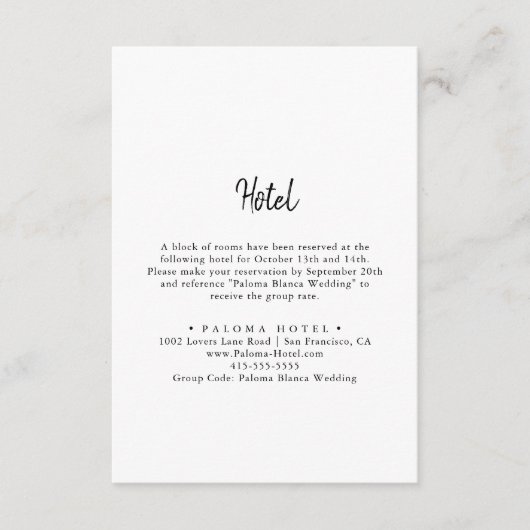 Modernes Hotel Begleitkarte (Vorderseite)