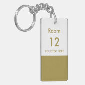 Modernes Hotel Lodge Resort Custom Room Gold Weiß Schlüsselanhänger (Vorderseite links)