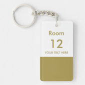 Modernes Hotel Lodge Resort Custom Room Gold Weiß Schlüsselanhänger (Vorderseite)