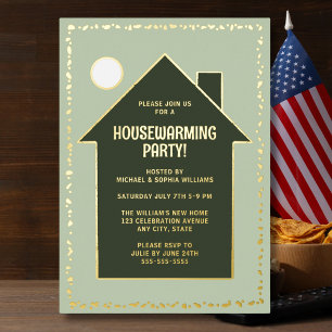 Modernes Housewarming Party Neue Zuhause-Feier Folieneinladung