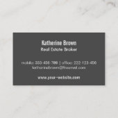 Modernes Housing Silhouette Real Anwesen Agent Visitenkarte (Rückseite)