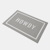 Modernes Howdy | Editierbare Farben Fußmatte (Schrägansicht)