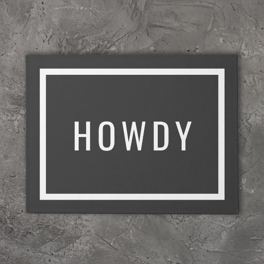 Modernes Howdy | Editierbare Farben Fußmatte