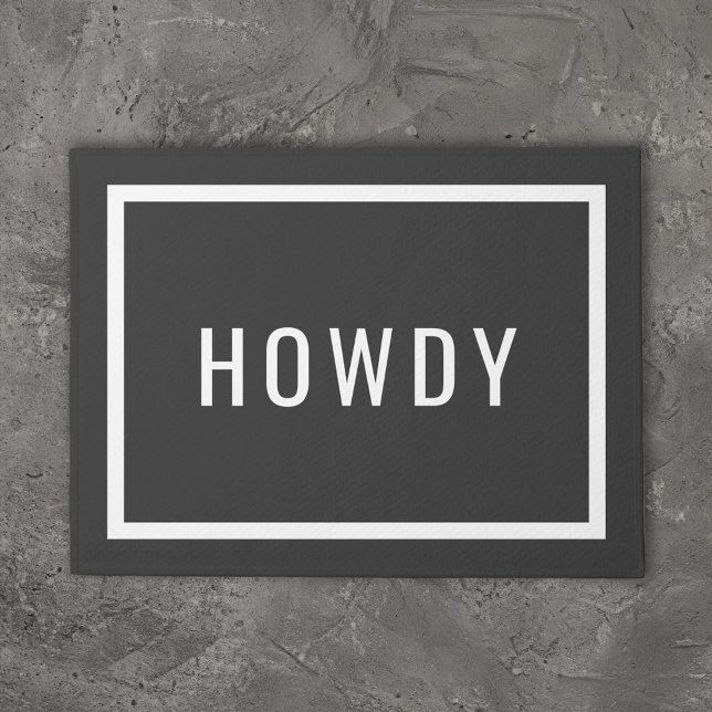 Modernes Howdy | Editierbare Farben Fußmatte (Von Creator hochgeladen)