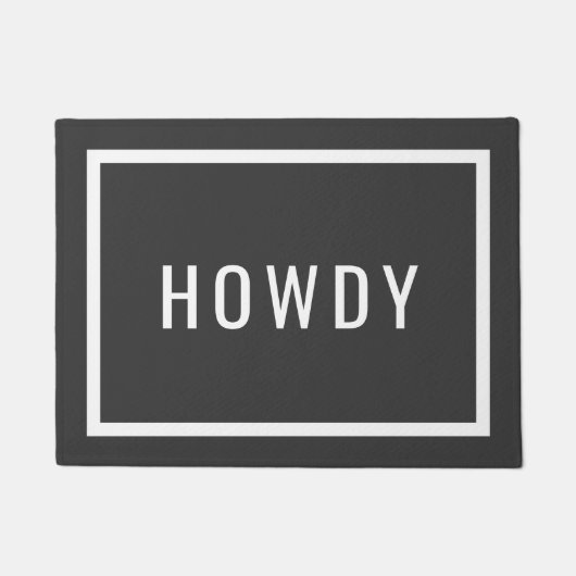 Modernes Howdy | Editierbare Farben Fußmatte (Vorderseite)