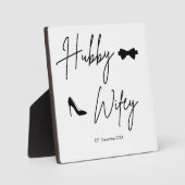 Modernes Hubby & Wifey Name Zeichen - Est. Date Fotoplatte (Vorderseite)