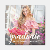 Modernes Hübscher Abschluss Ankündigung Foto Sq Magnet (Vorne)