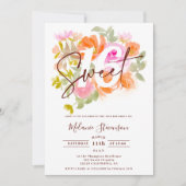 Modernes, hübsches pastellfarbenes, blumengeschmüc einladung (Vorderseite)