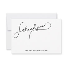 Modernes Hübsches Skript Schwarz-Weiß Vielen Dank