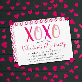 Modernes Hugs & Kisses (XOXO) Valentinstag Party Einladung