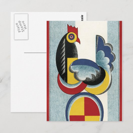 Modernes Hühnchen und Ei Postkarte (Vorne/Hinten)