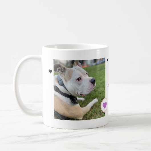 Modernes Hund 2 Fotos Herzname Kaffeetasse (Links)