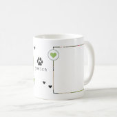 Modernes Hund 2 Fotos Herzname Kaffeetasse (VorderseiteRechts)