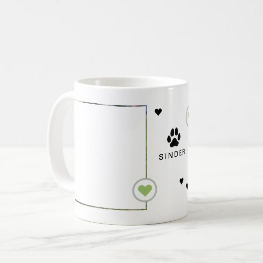 Modernes Hund 2 Fotos Herzname Kaffeetasse (Vorderseite Links)