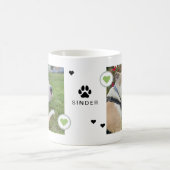 Modernes Hund 2 Fotos Herzname Kaffeetasse (Mittel)