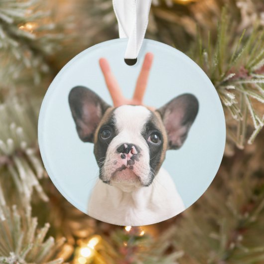 Modernes Hundebahn-Foto | Frohe Weihnachten Ornament (Baum)