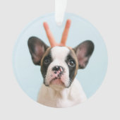 Modernes Hundebahn-Foto | Frohe Weihnachten Ornament (Vorderseite)