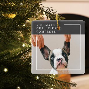 Modernes Hundebahn-Foto Hundeschrift Keramikornament