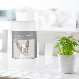 Modernes Hundebahn-Foto Hundeschrift Mattglas Bierglas