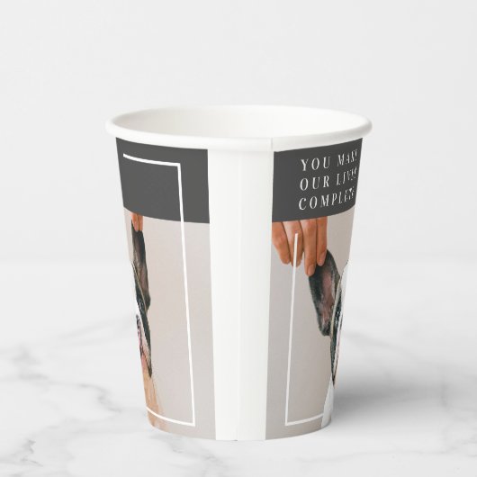 Modernes Hundebahn-Foto | Hundeschrift Pappbecher (Rechts)