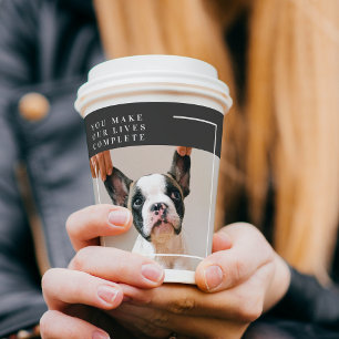 Modernes Hundebahn-Foto   Hundeschrift Pappbecher