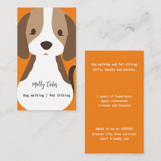 Modernes Hundebüt Sitzplatz Visitenkarte (Vorne/Hinten)