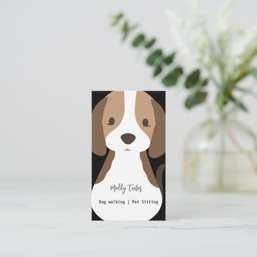 Modernes Hundebüt Sitzplatz Visitenkarte (Stehend Vorderseite)