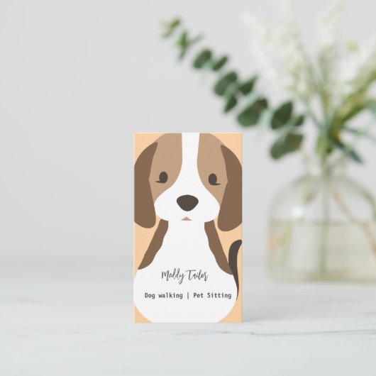 Modernes Hundebüt Sitzplatz Visitenkarte (Stehend Vorderseite)