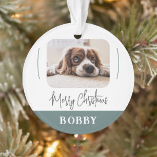 Modernes Hundelfest Minimalistisch Frohe Weihnacht Ornament