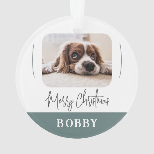 Modernes Hundelfest Minimalistisch Frohe Weihnacht Ornament (Rückseite)