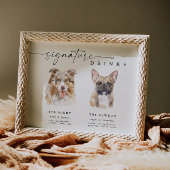 Modernes Hundeschrift Drinks Hochzeitstiefel Bar Z Poster