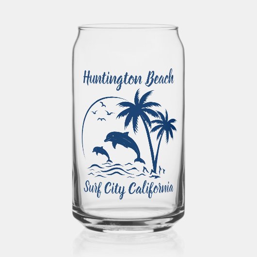 Modernes Huntington Beach California Dark Blue Dosenglas (Vorderseite)