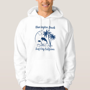 Modernes Huntington Beach California Dark Blue Hoodie