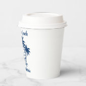 Modernes Huntington Beach California Dark Blue Pappbecher (Links)