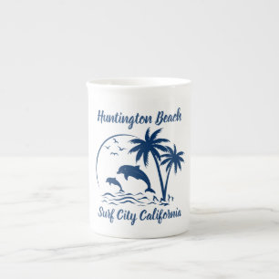 Modernes Huntington Beach California Dark Blue Porzellantasse