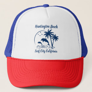 Modernes Huntington Beach California Dark Blue Truckerkappe
