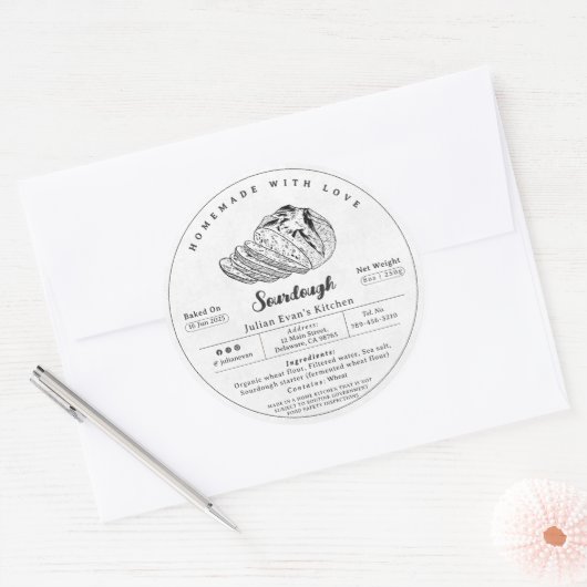 Modernes Hütte-Label für Schwarz und Weiß Runder Aufkleber (Umschlag)