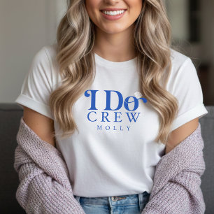 Modernes I Do Crew Kobaltblau Brautjungfer Tri-Blend Shirt