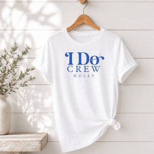 Modernes I Do Crew Kobaltblau Brautjungfer Tri-Blend Shirt