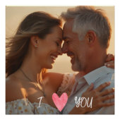 Modernes I-Liebe Foto mit Herz Poster (Vorderseite)