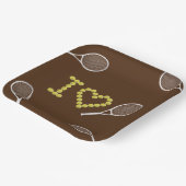 Modernes I Liebe Tennis Brown Pappteller (Gewinkelt)