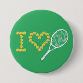 Modernes I Liebe Tennis Green Button (Vorderseite)