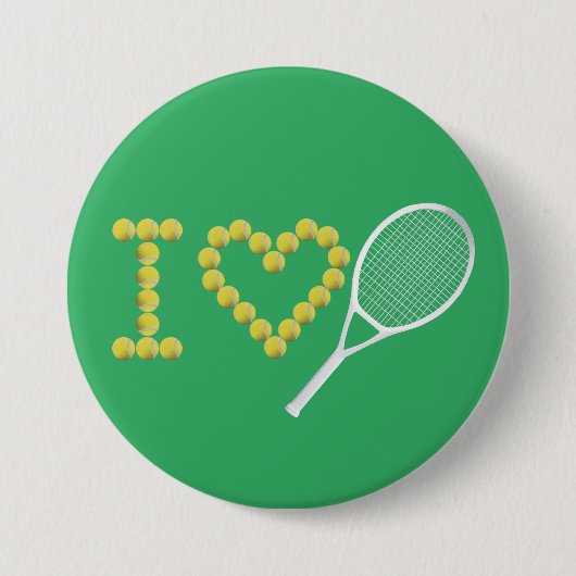Modernes I Liebe Tennis Green Button (Vorderseite)