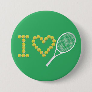 Modernes I Liebe Tennis Green Button