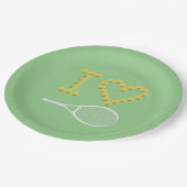 Modernes I Liebe Tennis Green Pappteller (Schrägansicht)