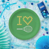 Modernes I Liebe Tennis Green Pappteller (Party)