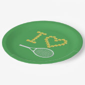 Modernes I Liebe Tennis Green Pappteller (Schrägansicht)