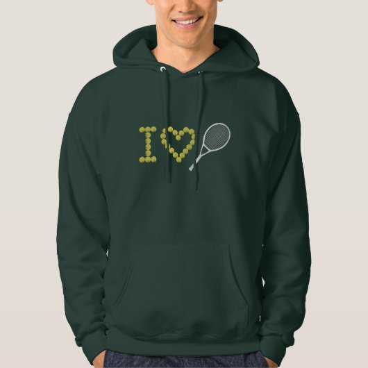 Modernes I-Liebe-Tennis Hoodie (Vorderseite)