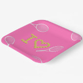 Modernes I-Liebe Tennis Pink Pappteller (Gewinkelt)