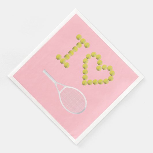 Modernes I-Liebe Tennis Pink Serviette (Ecke)